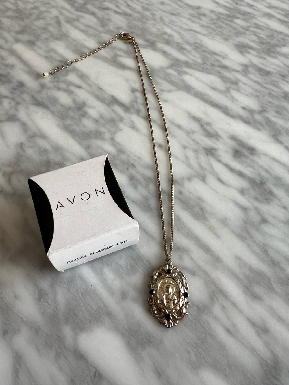 Avon Silver-Tone Religious Pendant Necklace - Silver